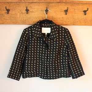 Black blazer w gold foil detail NWT